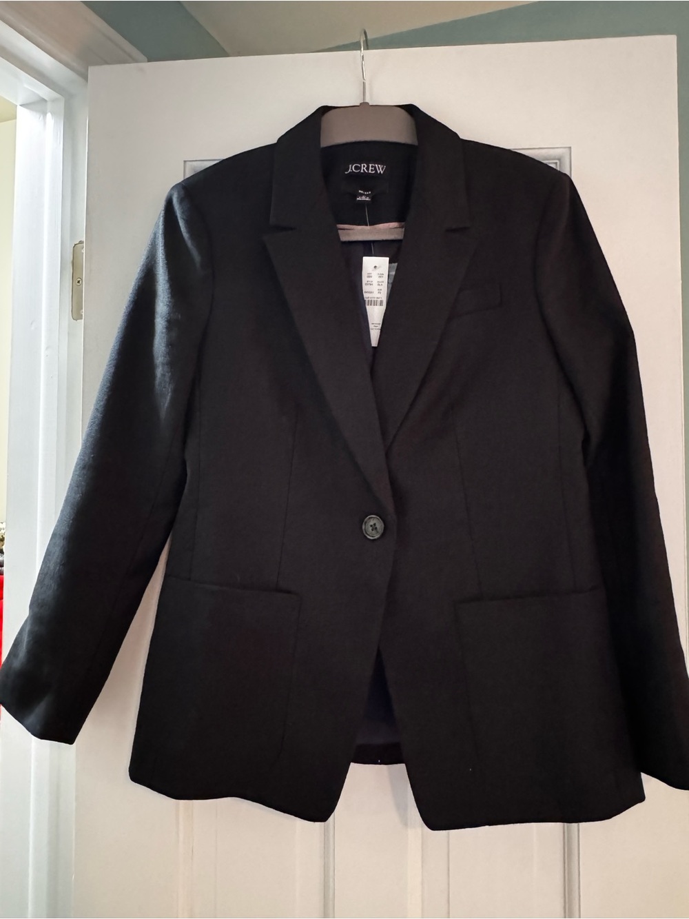 J. Crew Women's Linen Helena Black Single-Button Notch-Lapel Blazer NWT